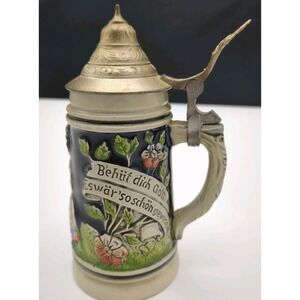 Original Thewalt Beer Stein Small 6 in DBGM 1309 Lovers Parting "Behut Dich Gott